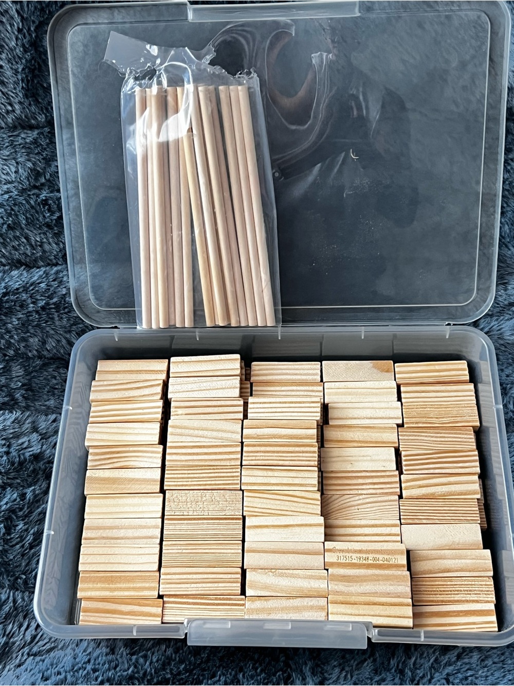 Wood Craft Blocks & Dowels | DIY Mini Building Blocks w/ Storage Case